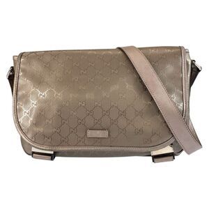 Gucci Metallic Brown PVC GG Imprime Messenger Bag